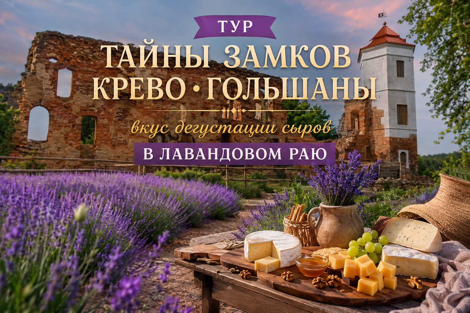 Тайны Крево и Гольшан: дегустация сыров в Лавандовом раю! — тур из Минска